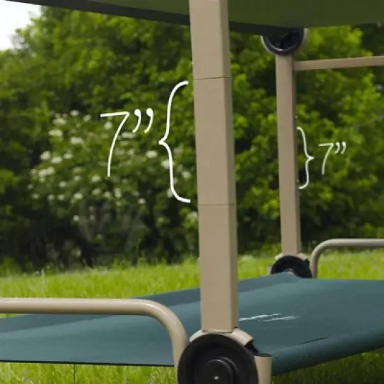 Disc-O-Bed 19802 7" Leg Height Extensions for Cam-O-Bunk Cots, Tan image {5}