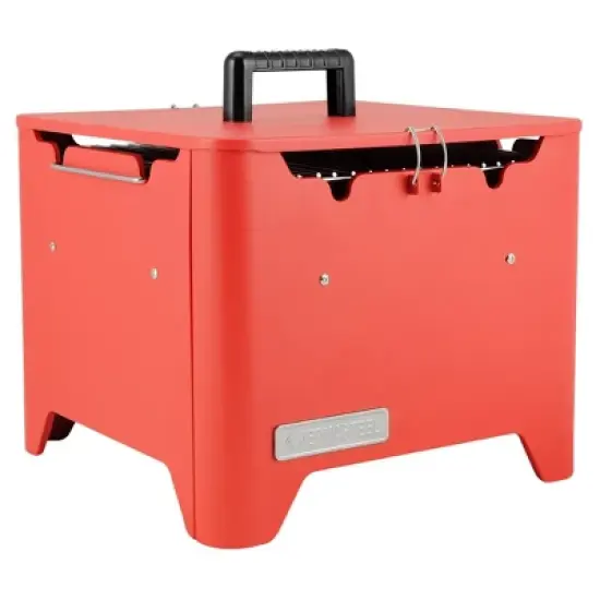 Permasteel  Square Portable Charcoal Grill PG-40C10-RD - Red image {1}