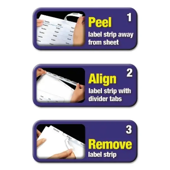 Avery Print & Apply Clear Label Dividers w/White Tabs 5-Tab Letter 5 Sets 11436 image {3}