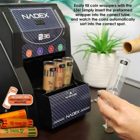 Nadex Coins&trade; Automatic Coin Sorter, S36 in Black image {2}