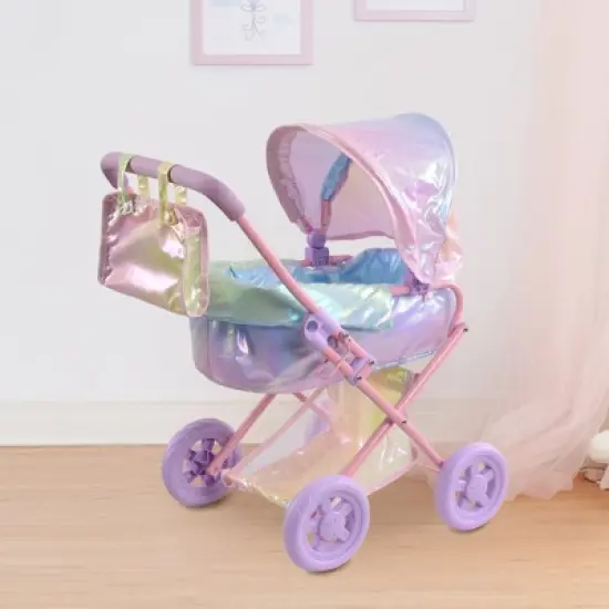 Olivia's Little World Baby Doll Stroller Buggy Pram Iridescent Color OL-00017 image {4}