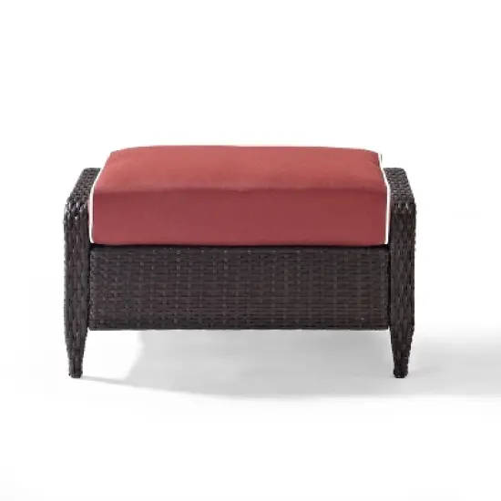 Kiawah Outdoor Wicker Ottoman - Crosley image {1}