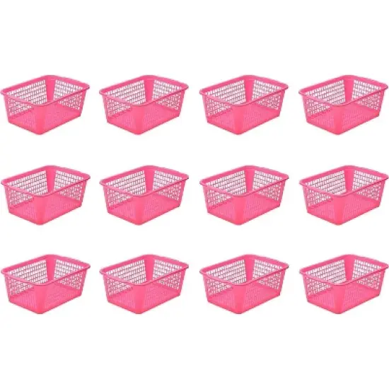 YBM HOME Plastic Perforated Storage Basket Bin Office Drawer, Shelf Desktop CountertopTray Organizer 32-1184, Pack of 12 image {12}