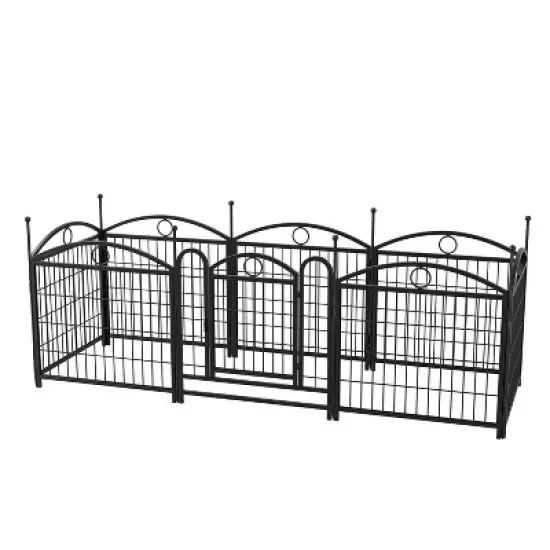 Dog Playpen Indoor, 24 inch 8 Panels Metal Dog Pen Pet Dog Fence Outdoor Exercise Pen with Doors, Indoor Outdoor Foldable Pet Exercise Pen image {11}