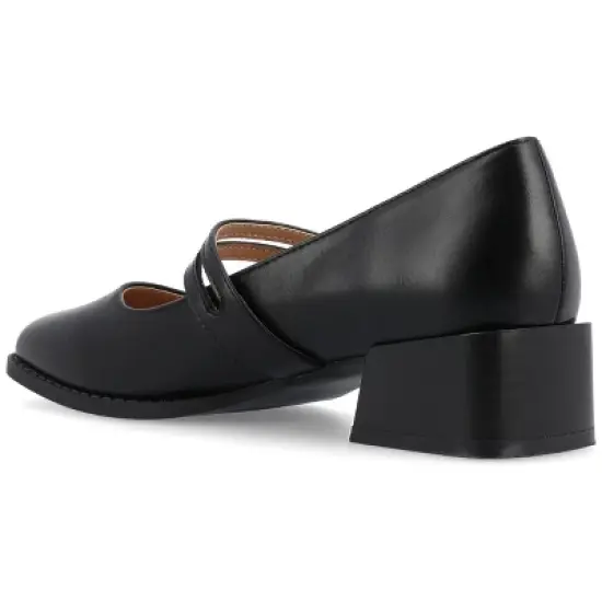 Journee Collection Women's Savvi Faux Leather Mary Jane Pumps image {6}