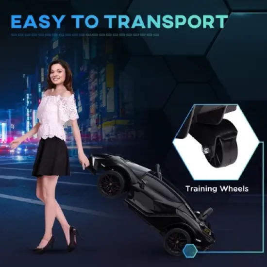 Aosom Lamborghini Licensed Kids Ride On Car, 12V Battery Powered Electric Sports Car Toy with Remote Control, Horn, Music, & Headlights image {4}