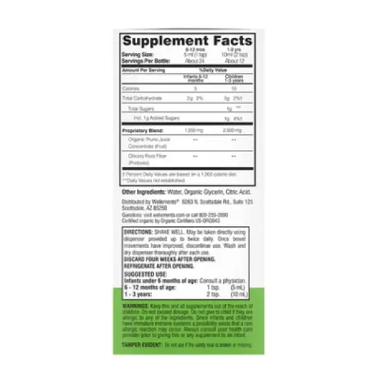 Wellements Organic Constipation Support - 4 fl oz image {1}