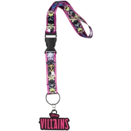 Disney Villains Chibi Print Wrist Strap Lanyard for Keys with 2" Rubber Keychain image {6}