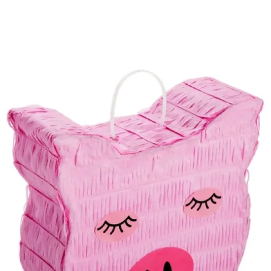 Blue Panda Pink Pig Pinata for Hawaiian Luau Pinata Summer Tropical Birthday Party Supplies Decorations with Skirt Design, 16.5x10x3 In image {4}