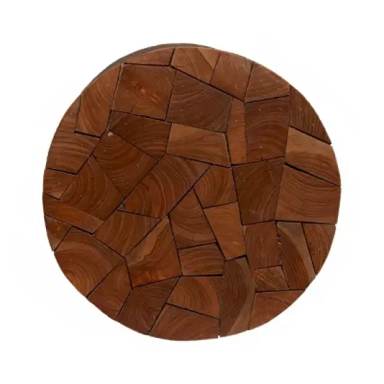 Contemporary Teak Wood Accent Table Dark Brown - Olivia & May image {3}