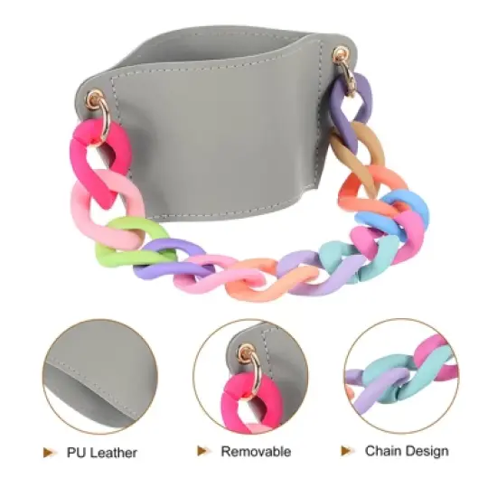 Unique Bargains PU Leather Portable Multicolored Strap Sports Water Bottle Carrier Holder 6.3" x 3" image {2}