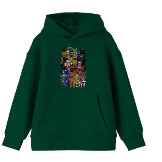 Five Nights at Freddy's Character Group Art Boy's Forest Green Sweatshirt image {3}