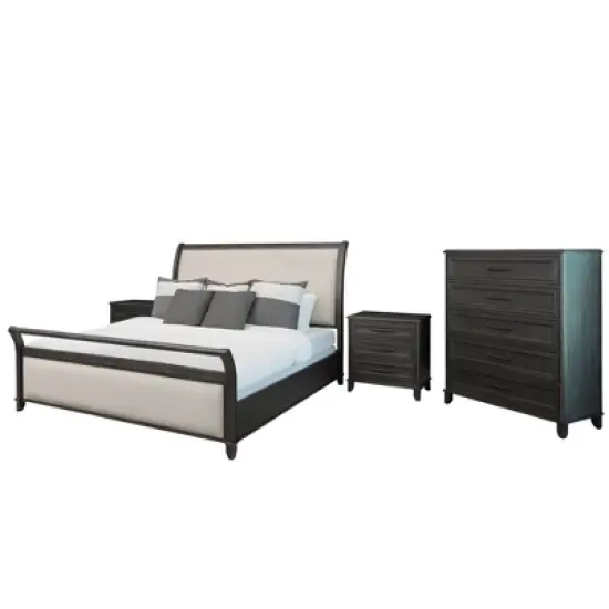 4pc Cindi Sleigh Bedroom Set Gray - Abbyson Living image {15}