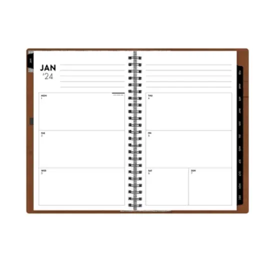 ASMBLD 2024 Refillable Planner 5"x8" Weekly/Monthly Faux Leather Tan image {5}