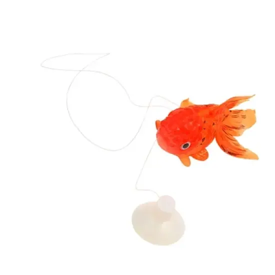 Unique Bargains Aqua Landscape Fish Tank Orange Goldfish Ornament 3.15" Long 1 Pc image {2}