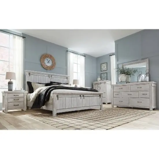 Brashland Three Drawer Nightstand White - Signature Design by Ashley image {7}