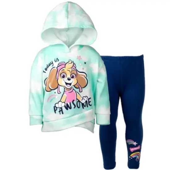Paw Patrol Everest Skye Girls Pullover Crossover Fleece Hoodie and Leggings Outfit Set Toddler to Little Kid image {8}
