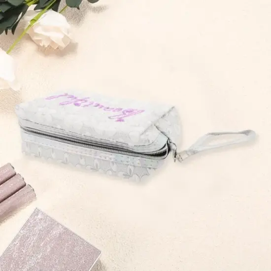 Unique Bargains Women's Portable Sequin Beautiful Makeup Bag 1 Pc image {2}