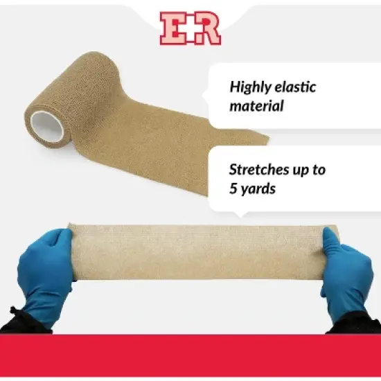 Self Adherent Cohesive Bandages, 4" x 5 Yards - 12 Count image {7}