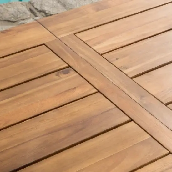 Catriona 3pc Acacia Wood Picnic Table - Teak Finish - Christopher Knight Home image {2}