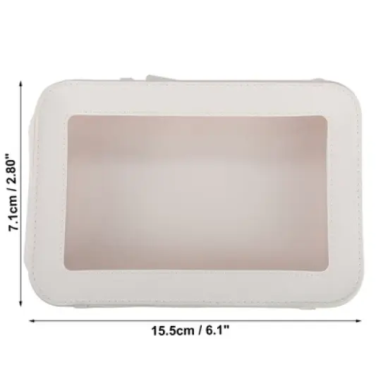 Unique Bargains PVC Portable Travel Makeup Organizer Bag White 1 Pc image {3}
