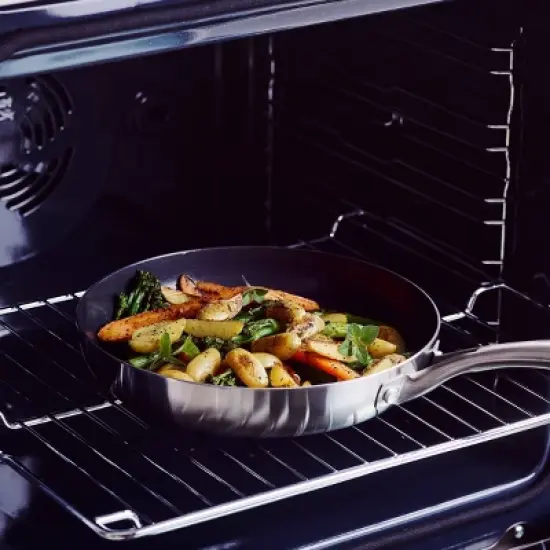 Blue Diamond 8" Stainless Steel Open Frypan Metallic Silver image {4}