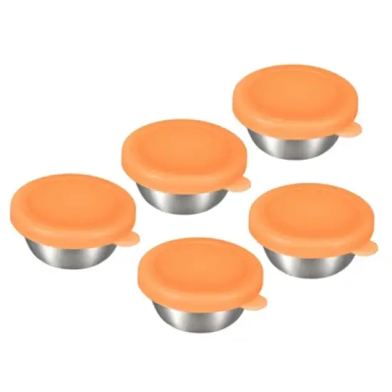 Unique Bargains Stainless Steel Condiment Container with Leakproof Silicone Lids 5 Pcs image {8}