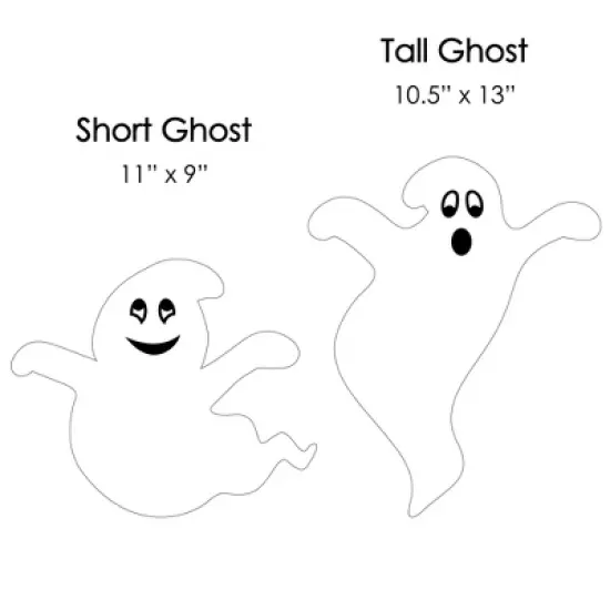 Big Dot of Happiness Spooky Ghost - Ghost Shape Lawn Decoration Signs - Outdoor Halloween Yard Decorations - 10 Piece image {6}