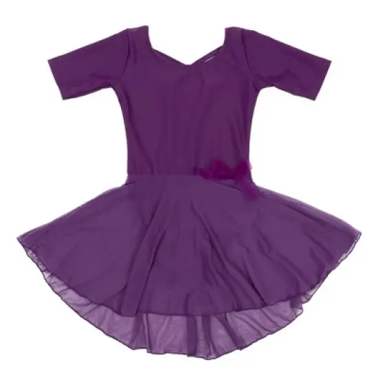 Leveret Girls Elbow Sleeve Skirt Leotard image {7}