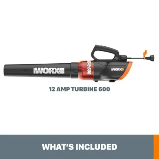 Worx WG520 12 Amp TURBINE 600 Electric Leaf Blower image {5}