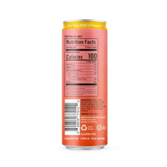 Protein Pop Peach Sports Drink - 12 fl oz image {1}