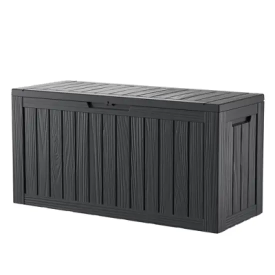 Chic Crate - 46.3'' W 80 Gallons Water Resistant Resin Lockable Deck Box in Black image {7}