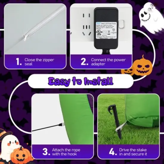 Angel Sar Halloween Inflatable Octopus Tentacles, 2 Pack 6.9FT Hanging Decor with LED Lights, for Window Yard Garden Outdoor Party Decoration image {6}