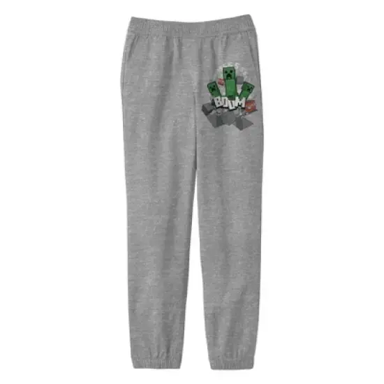 Minecraft Creepers Youth Athletic Gray Jogger Sweatpants image {3}