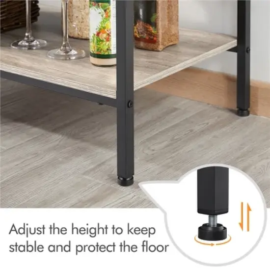 Yaheetech 4-tier 64" H Kitchen Baker's Rack with Power Outlet, Gray image {6}