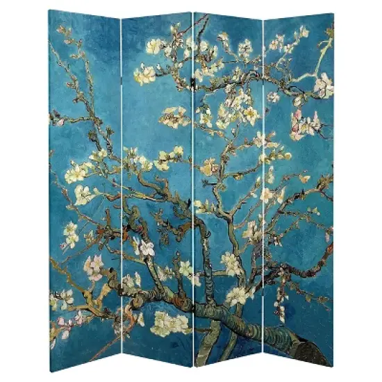 Van Gogh Fine Art Double Sided Room Divider Almond Blossoms and Wheat Field - Oriental Furniture image {1}
