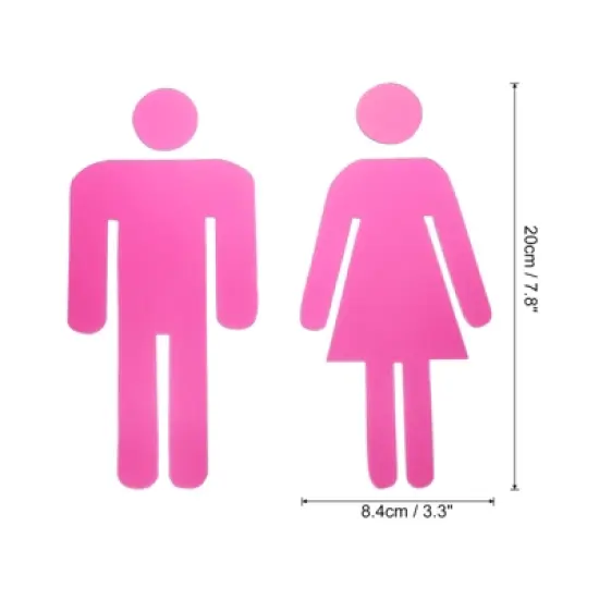 Unique Bargains Self-Adhesive Office Business Men Women Restroom Sign 2 Set image {1}