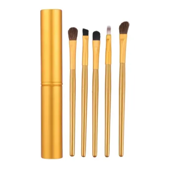 Unique Bargains 5 Pcs Makeup Brush Set, Travel Blending Foundation Contour Concealer Blusher Brush 15.3x2.3cm image {9}