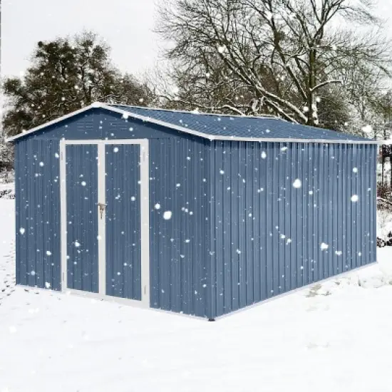 Coolbibila-10Ftx12Ft Storage Sheds, Tool Sheds With Sturdy Aluminum Frames, Metal Sheds With Durable Vents And Customizable Door image {3}