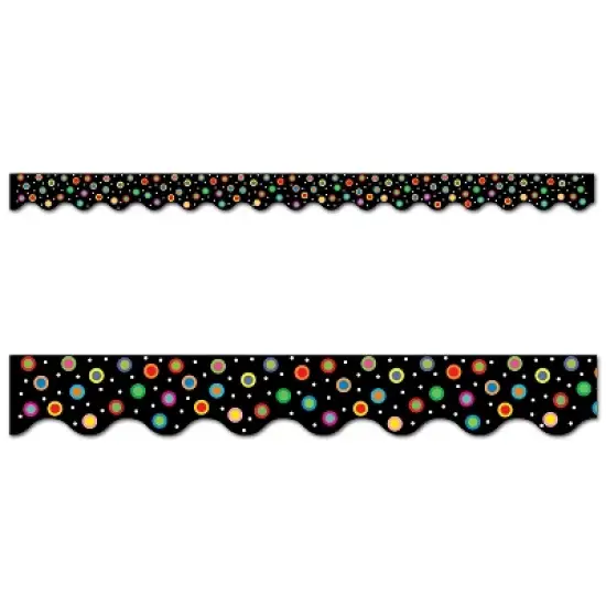 Creative Teaching Press&reg; Dots on Black Wavy EZ Border, 48 Feet Per Pack, 3 Packs image {1}