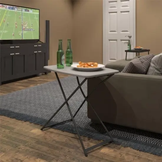 Cosco 2pk Multi Purpose Adjustable Height Personal Folding Activity Tables Gray image {2}