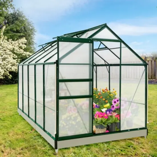 EAGLE PEAK Polycarbonate Aluminum Green House for Backyard Garden image {7}