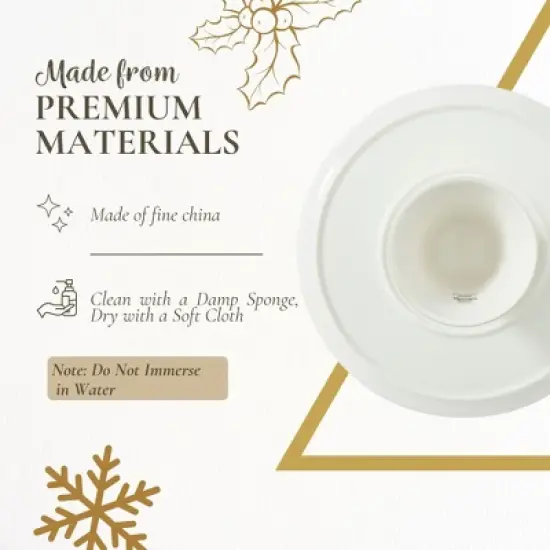 Spode Kit Kemp Doodle 10.7" Cake Stand - Best in Snow Doodle - Whimsical Santa Illustration, Fine China Cake Display for Elegant Dessert Presentation image {3}