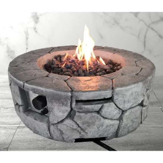 9'' H x 28'' W Fiber Reinforced Concrete Outdoor Fire pit image {3}