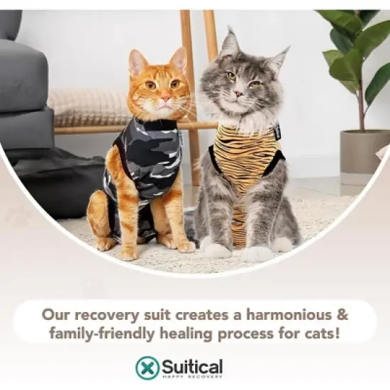 Suitical Recovery Suit for Cats - Comfortable Alternative To A Cat Cone - Tiger Print image {7}