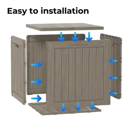 Syemin Deck Box, 30GAL Outdoor Storage Box, Patio Gardening Tools, Water and UV Resistant for Patio, Garden, Lawn, Brown, 22.1"*17.1"*20.9" image {4}