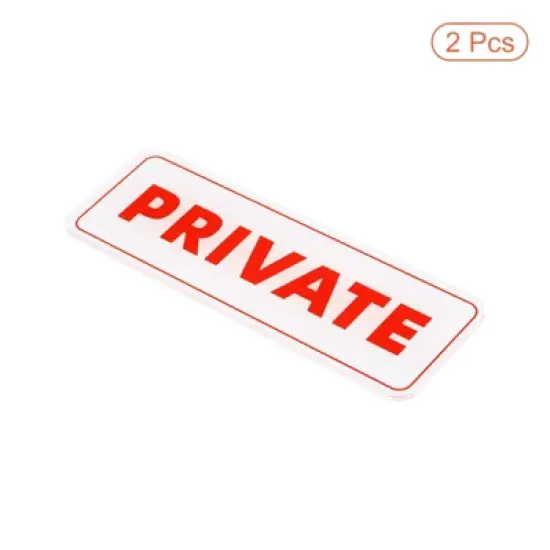 Unique Bargains Acrylic Self-Adhesive Wall Mounting Business Private Sign 2 Pcs image {2}