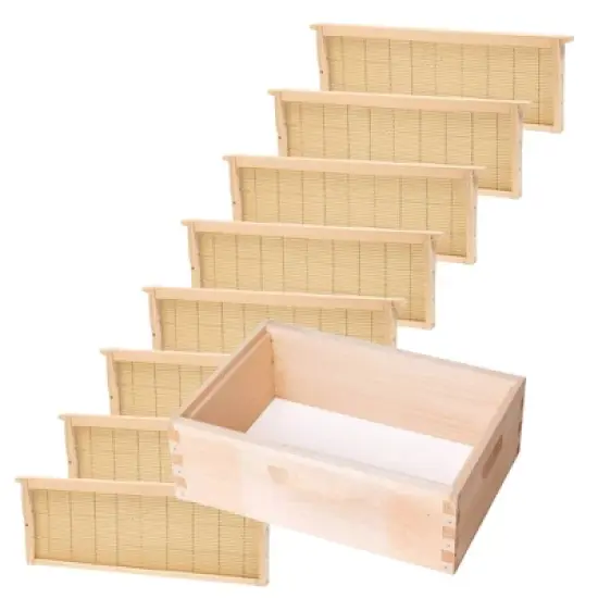 Lehman's Beekeeping Beehive Box, 8 Frame Medium Assembled Super or Brood Honeybee Hive Box with Beeswax Foundation Frames, Amish Made image {5}