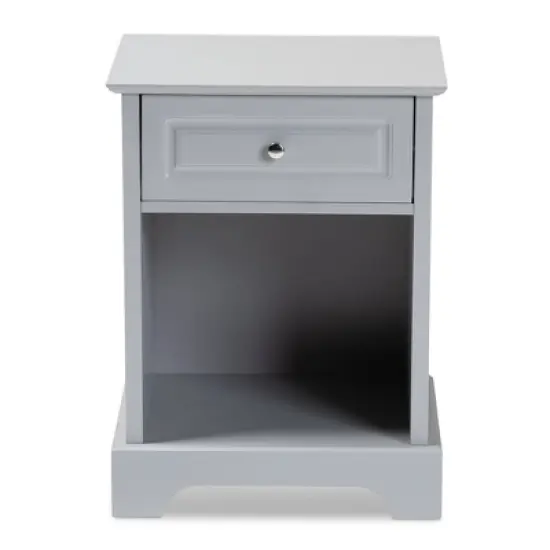 1 Drawer Chase Wood Nightstand - Baxton Studio image {2}