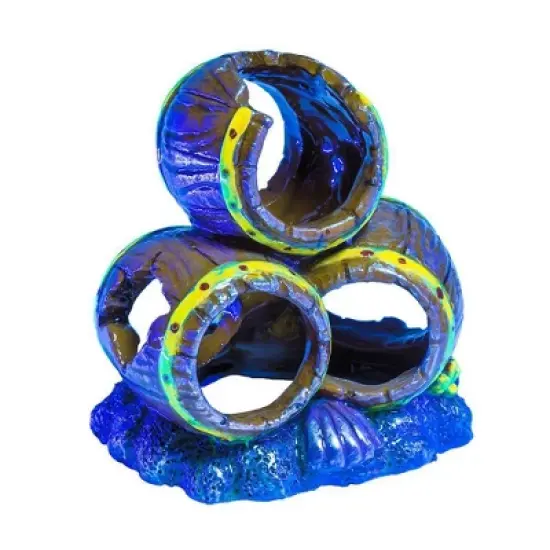 GloFish Barrels Ornament Detailed Aquarium Decor for Fish - L image {1}